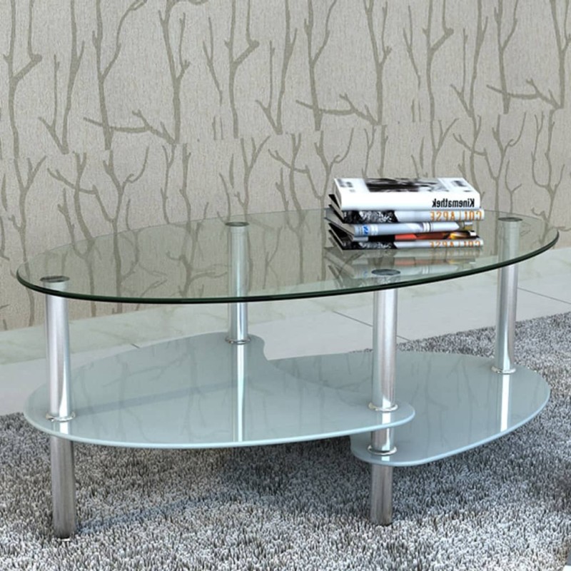 vidaXL Mesa de centro de vidrio con diseño exclusivo blanca vidaXL Mesa de centro de vidrio con diseño exclusivo blanca