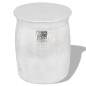 vidaXL Taburete/mesita de centro de aluminio martillado plateado 