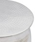 vidaXL Taburete/mesita de centro de aluminio martillado plateado 