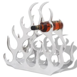 vidaXL Botellero para 11 botellas de aluminio plateado 