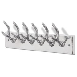 Colgador de aluminio con ganchos para ropa, abrigos (Plateado)