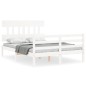 vidaXL Estructura de cama con cabecero madera maciza blanco 140x190 cm vidaXL Estructura de cama con cabecero madera maciza blanco 140x190 cm