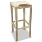 vidaXL Taburete de cocina de cuero auténtico y madera de teca maciza vidaXL Taburete de cocina de cuero auténtico y madera de teca maciza