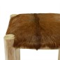vidaXL Taburete de cocina de cuero auténtico y madera de teca maciza vidaXL Taburete de cocina de cuero auténtico y madera de teca maciza