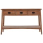 vidaXL Mesa consola de madera de abeto maciza marrón 126x40x77,5 cm