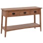 vidaXL Mesa consola de madera de abeto maciza marrón 126x40x77,5 cm