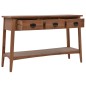 vidaXL Mesa consola de madera de abeto maciza marrón 126x40x77,5 cm