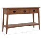 vidaXL Mesa consola de madera de abeto maciza marrón 126x40x77,5 cm