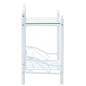 vidaXL Mesita de noche de acero y vidrio templado 45x30,5x60 cm blanco vidaXL Mesita de noche de acero y vidrio templado 45x30,5x60 cm blanco