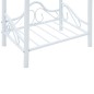 vidaXL Mesita de noche de acero y vidrio templado 45x30,5x60 cm blanco vidaXL Mesita de noche de acero y vidrio templado 45x30,5x60 cm blanco