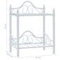 vidaXL Mesita de noche de acero y vidrio templado 45x30,5x60 cm blanco vidaXL Mesita de noche de acero y vidrio templado 45x30,5x60 cm blanco