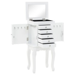 vidaXL Armario joyero de pie blanco