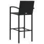vidaXL Muebles de bar de jardín 5 pzas ratán PE reposabrazos negro