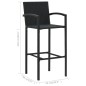 vidaXL Muebles de bar de jardín 5 pzas ratán PE reposabrazos negro