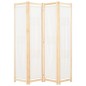 vidaXL Biombo divisor de 4 paneles de tela color crema 160x170x4 cm vidaXL Biombo divisor de 4 paneles de tela color crema 160x170x4 cm