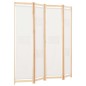 vidaXL Biombo divisor de 4 paneles de tela color crema 160x170x4 cm vidaXL Biombo divisor de 4 paneles de tela color crema 160x170x4 cm
