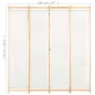 vidaXL Biombo divisor de 4 paneles de tela color crema 160x170x4 cm vidaXL Biombo divisor de 4 paneles de tela color crema 160x170x4 cm