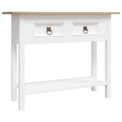vidaXL Mesa consola Corona Range de pino mexicano blanco 90x34,5x73 cm