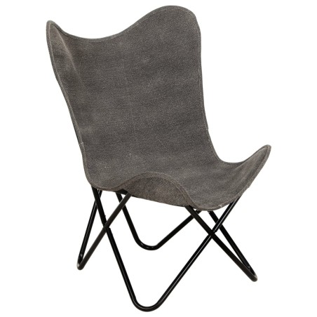 vidaXL Silla Butterfly mariposa de lona gris antracita