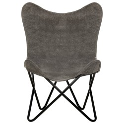 vidaXL Silla Butterfly mariposa de lona gris antracita