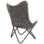 vidaXL Silla Butterfly mariposa de lona gris antracita vidaXL Silla Butterfly mariposa de lona gris antracita