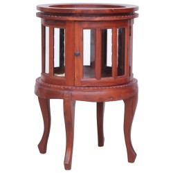 vidaXL Armario vitrina de madera maciza de caoba marrón 50x50x76 cm