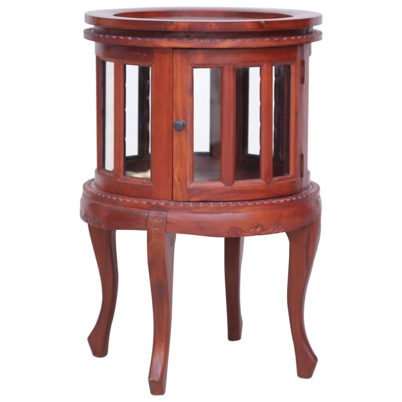 vidaXL Armario vitrina de madera maciza de caoba marrón 50x50x76 cm vidaXL Armario vitrina de madera maciza de caoba marrón 50x50x76 cm
