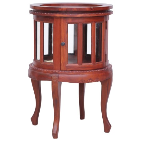vidaXL Armario vitrina de madera maciza de caoba marrón 50x50x76 cm