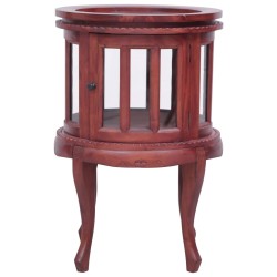 vidaXL Armario vitrina de madera maciza de caoba marrón 50x50x76 cm
