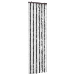 vidaXL Cortina mosquitera de chenilla gris y blanca 56x185 cm 