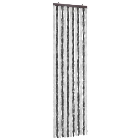 vidaXL Cortina mosquitera de chenilla gris y blanca 56x185 cm 