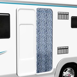 vidaXL Cortina mosquitera chenilla azul blanco y plateada 56x185 cm 