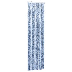 vidaXL Cortina mosquitera chenilla azul blanco y plateada 56x185 cm 