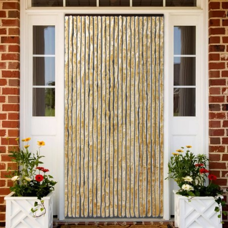 vidaXL Cortina mosquitera de chenilla beige 100x220 cm 