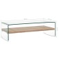 vidaXL Mesa de centro de vidrio templado transparente 98x45x31 cm vidaXL Mesa de centro de vidrio templado transparente 98x45x31 cm