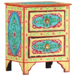 vidaXL Mesita de noche pintada a mano madera maciza mango 40x30x50 cm 