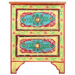 vidaXL Mesita de noche pintada a mano madera maciza mango 40x30x50 cm 