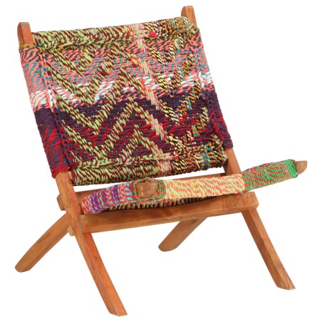 vidaXLSilla chindi plegable de tela multicolor