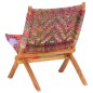 vidaXLSilla chindi plegable de tela multicolor vidaXLSilla chindi plegable de tela multicolor