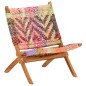 vidaXLSilla chindi plegable de tela multicolor vidaXLSilla chindi plegable de tela multicolor