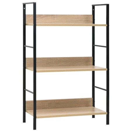 vidaXL Estantería de 3 niveles madera ingeniería roble 60x27,6x90,5 cm