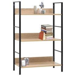 vidaXL Estantería de 3 niveles madera ingeniería roble 60x27,6x90,5 cm