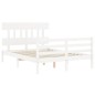 vidaXL Estructura de cama con cabecero madera maciza blanco 140x190 cm vidaXL Estructura de cama con cabecero madera maciza blanco 140x190 cm