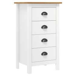 vidaXL Mesita de noche Hill madera maciza de pino blanco 46x35x49,5 cm