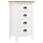 vidaXL Mesita de noche Hill madera maciza de pino blanco 46x35x49,5 cm vidaXL Mesita de noche Hill madera maciza de pino blanco 46x35x49,5 cm