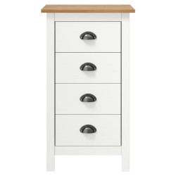 vidaXL Mesita de noche Hill madera maciza de pino blanco 46x35x49,5 cm