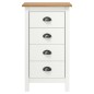 vidaXL Mesita de noche Hill madera maciza de pino blanco 46x35x49,5 cm vidaXL Mesita de noche Hill madera maciza de pino blanco 46x35x49,5 cm