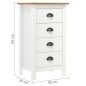 vidaXL Mesita de noche Hill madera maciza de pino blanco 46x35x49,5 cm vidaXL Mesita de noche Hill madera maciza de pino blanco 46x35x49,5 cm