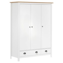vidaXL Armario de 3 puertas Hill Range madera pino blanco 127x50x170cm