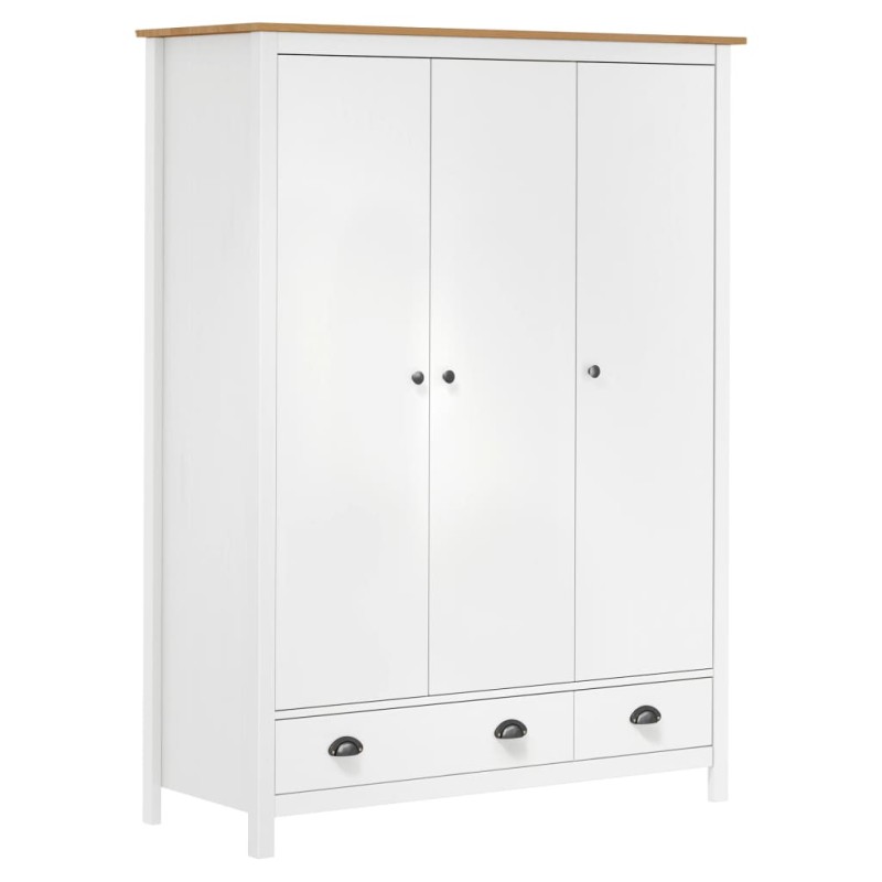 vidaXL Armario de 3 puertas Hill Range madera pino blanco 127x50x170cm vidaXL Armario de 3 puertas Hill Range madera pino blanco 127x50x170cm